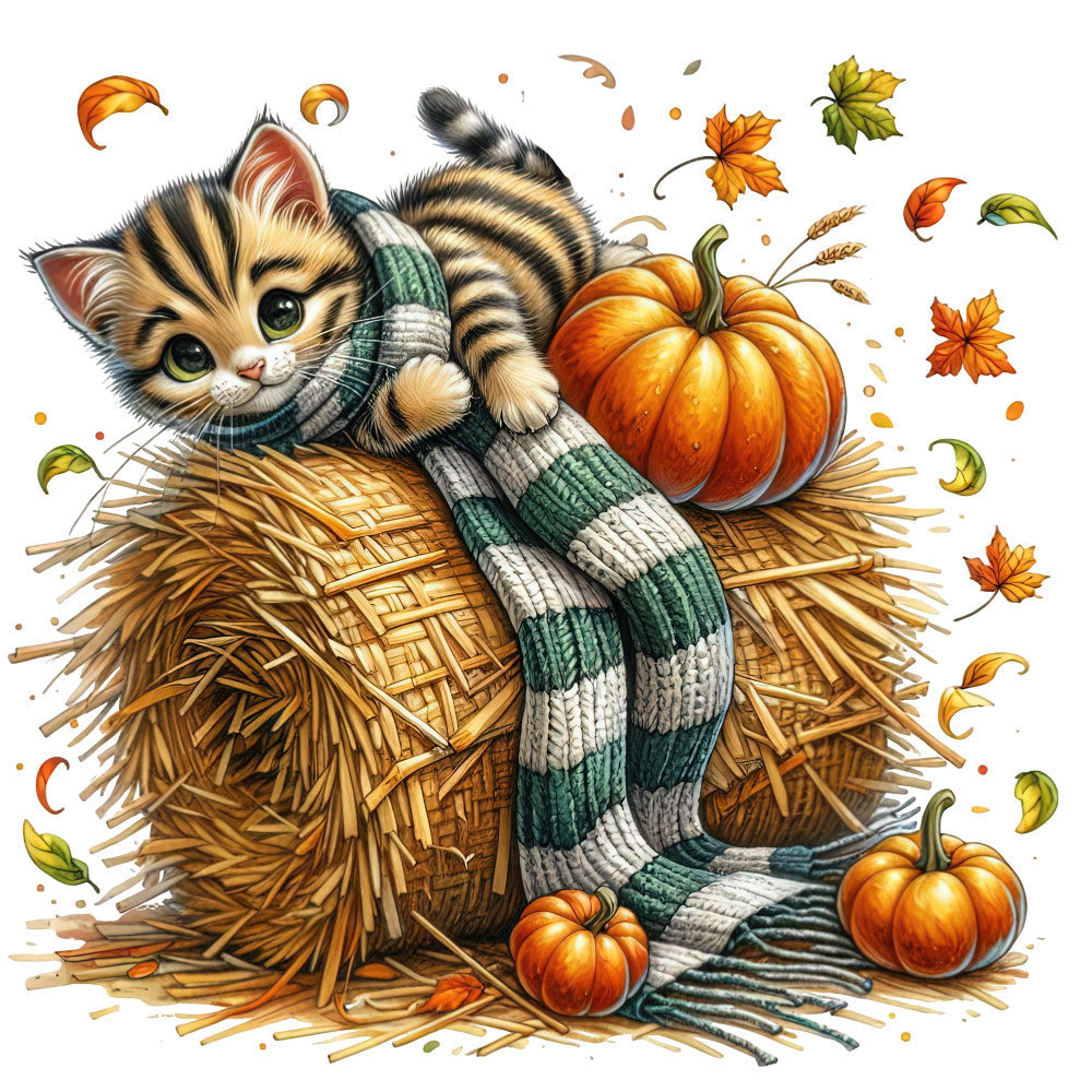Autumn Cats Fabric Panel 24 QuiltingFabricPanels