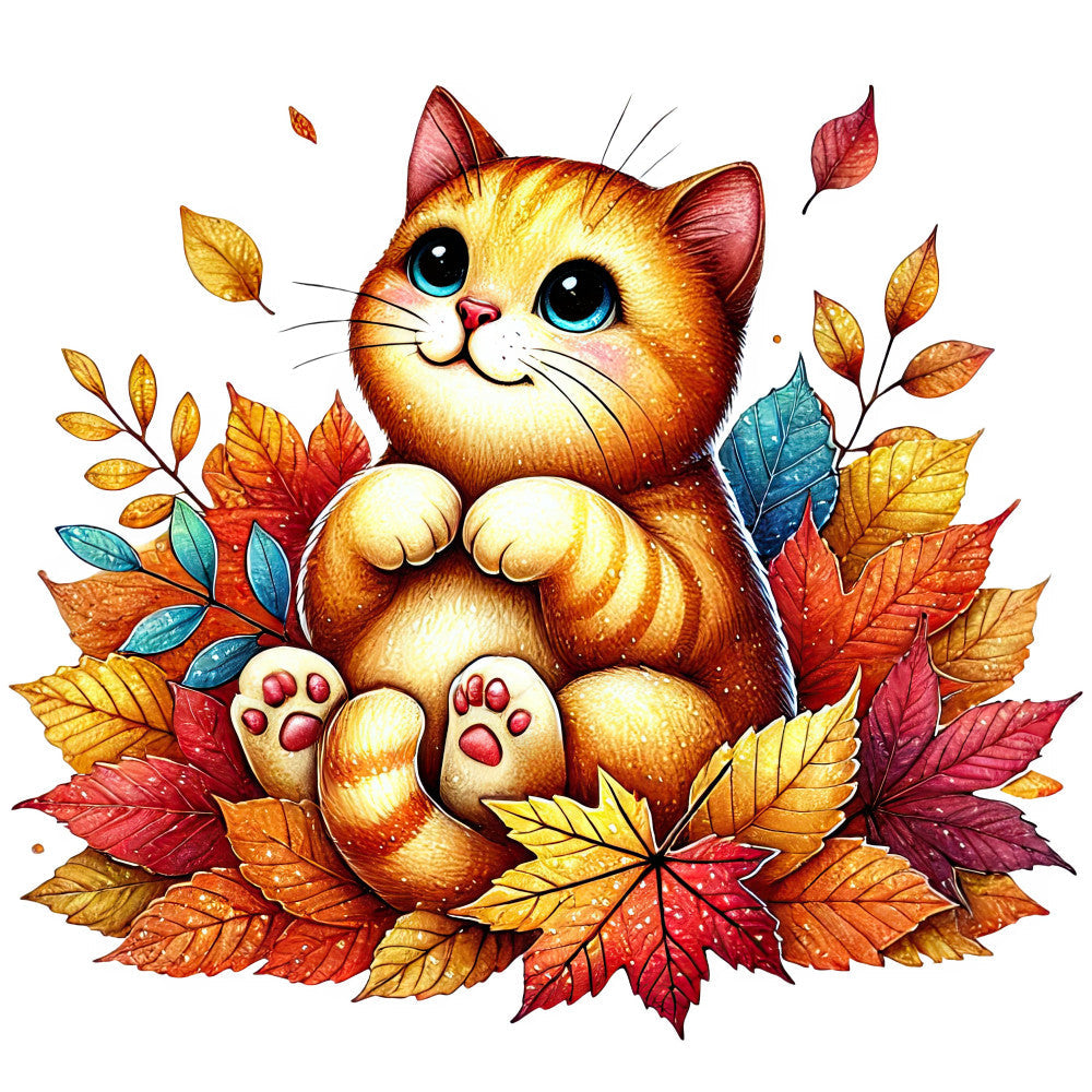Autumn Cats Fabric Panel 26 QuiltingFabricPanels