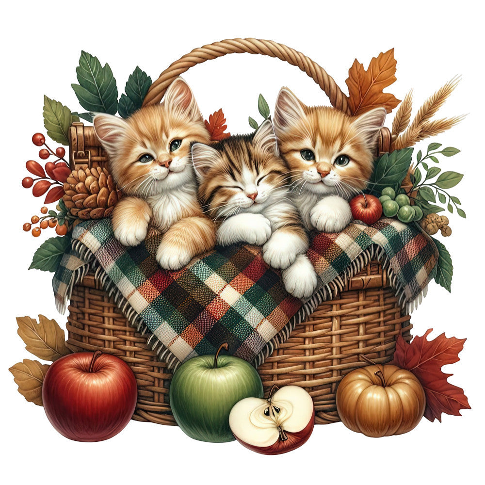Autumn Cats Fabric Panel 29 QuiltingFabricPanels