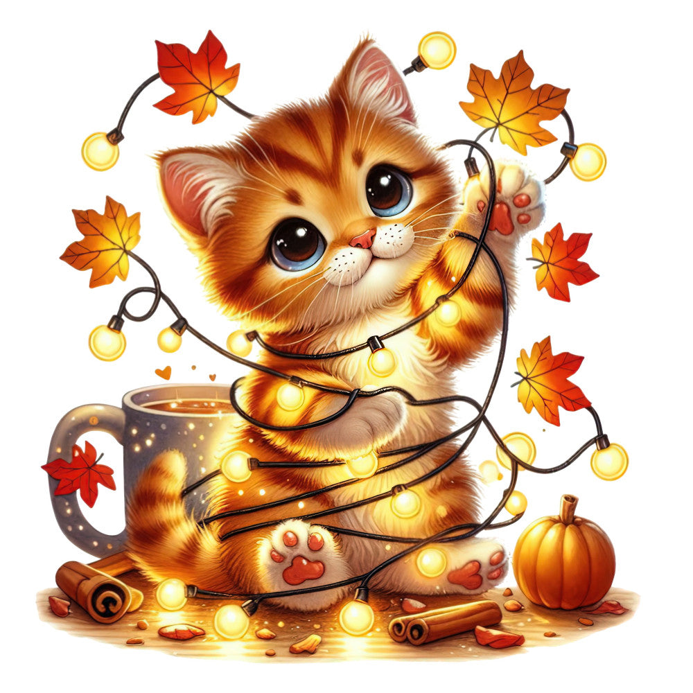 Autumn Cats Fabric Panel 31 QuiltingFabricPanels