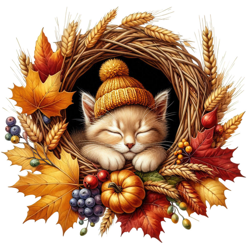 Autumn Cats Fabric Panel 32 QuiltingFabricPanels