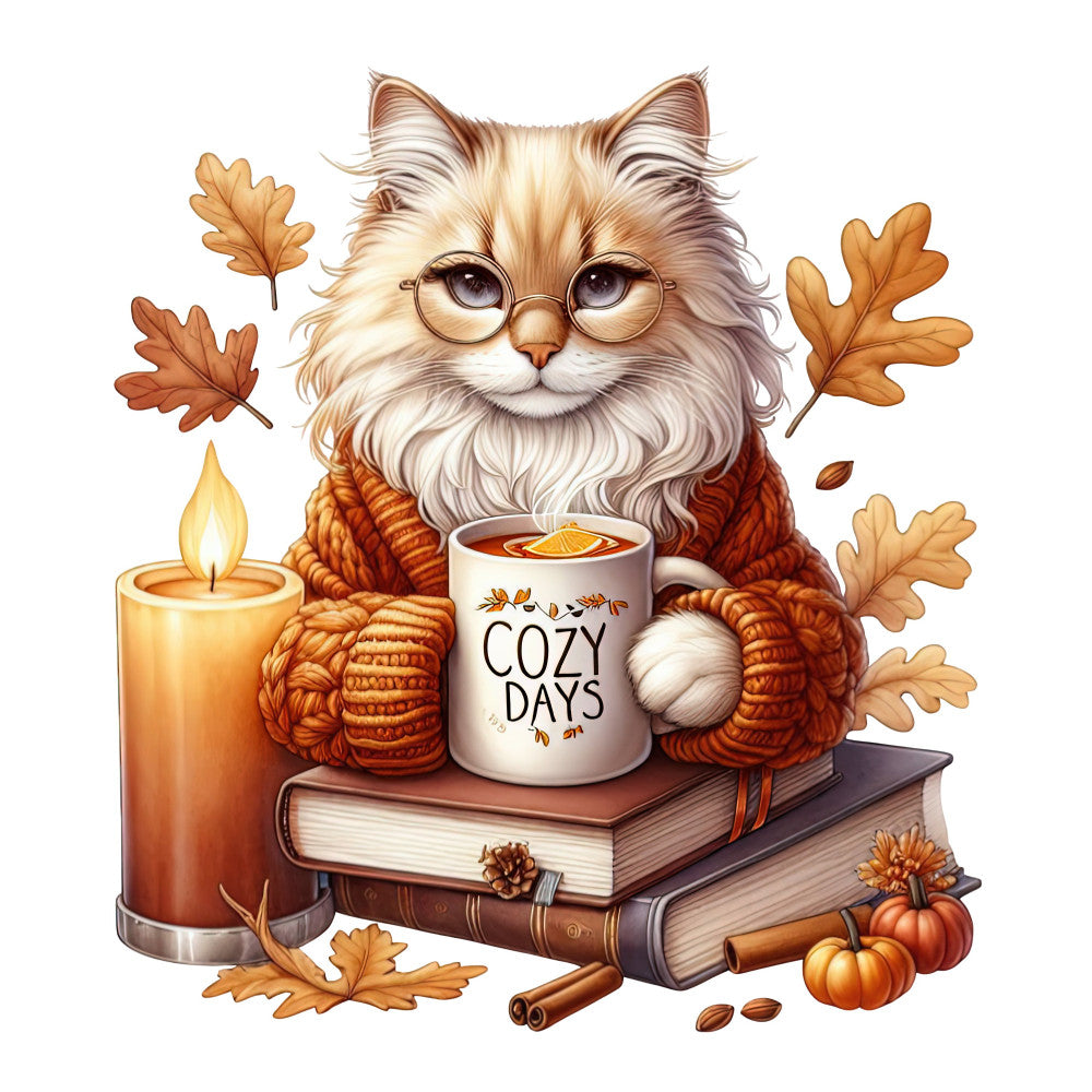Autumn Cats Fabric Panel 4