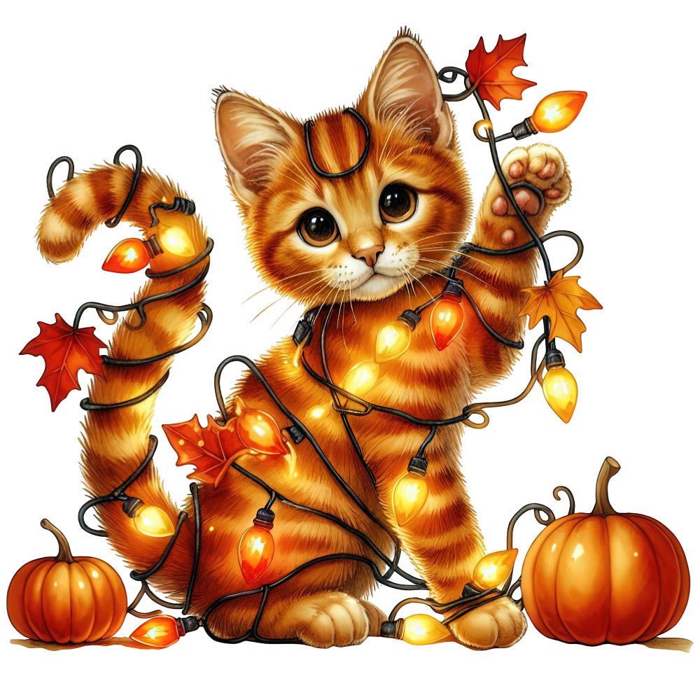 Autumn Cats Fabric Panel 47 QuiltingFabricPanels