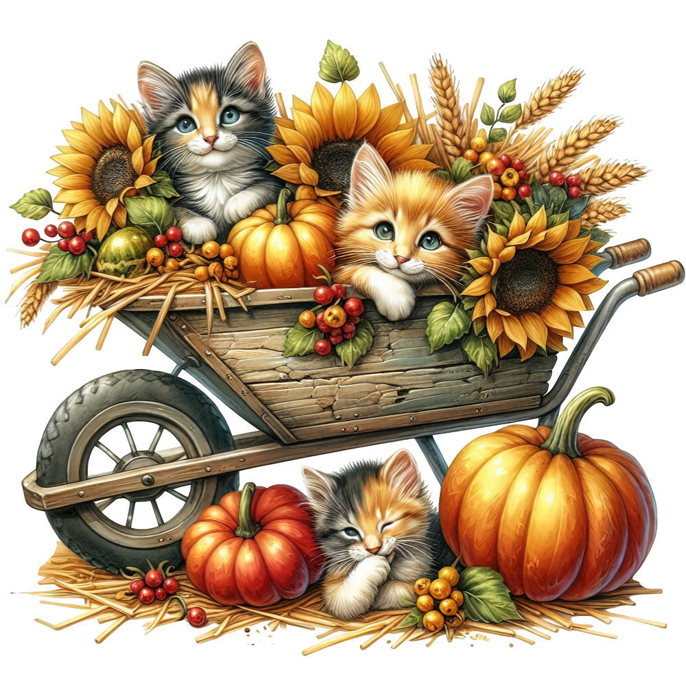Autumn Cats Fabric Panel 49 QuiltingFabricPanels
