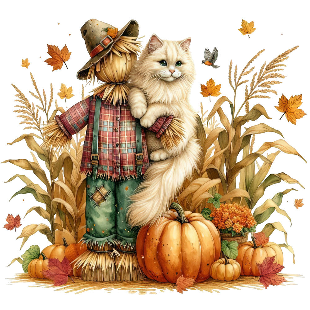 Autumn Cats Fabric Panel 51 QuiltingFabricPanels