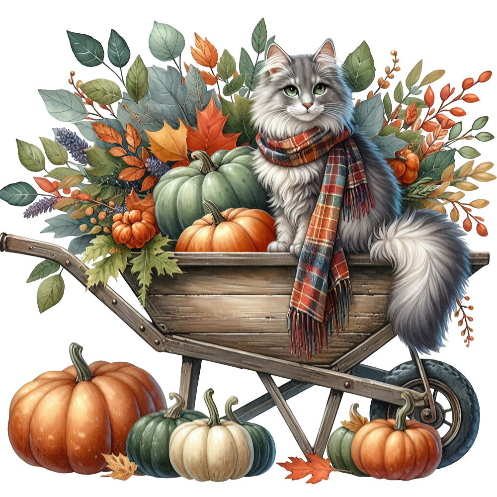 Autumn Cats Fabric Panel 73 QuiltingFabricPanels