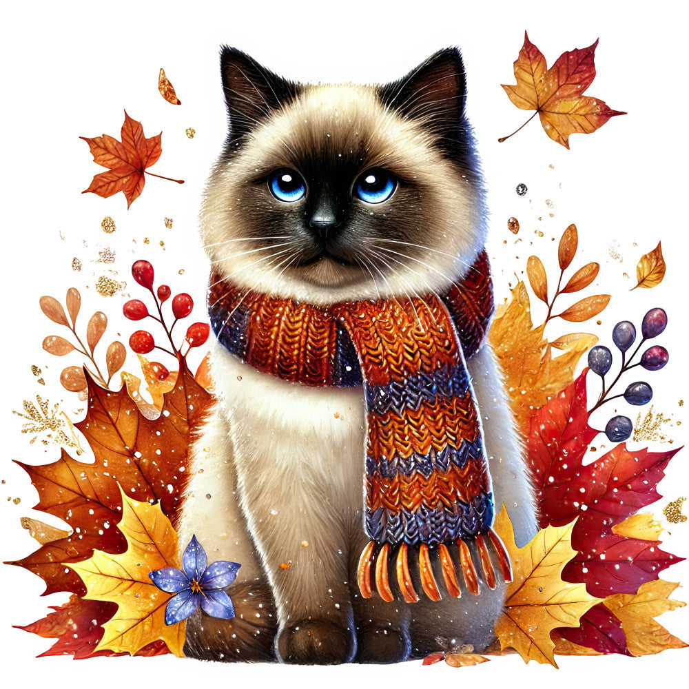 Autumn Cats Fabric Panel 8