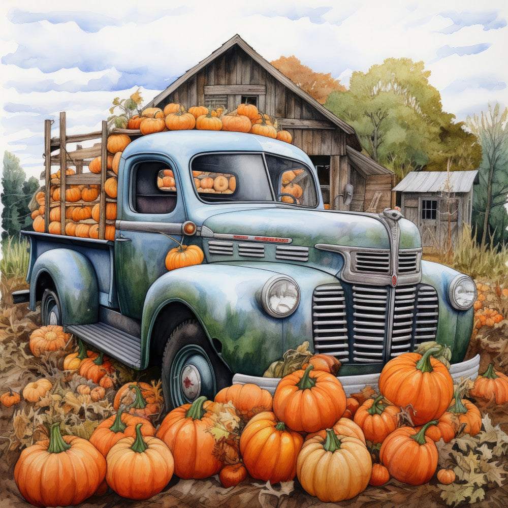 Autumn Pumpkin Patch Fabric Panel 3