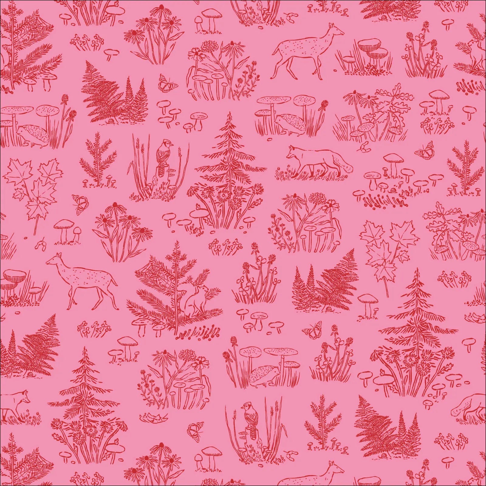 Autumn Walk - Forest Toile 44" / 45" Fabric Per Yard The Fabric Company