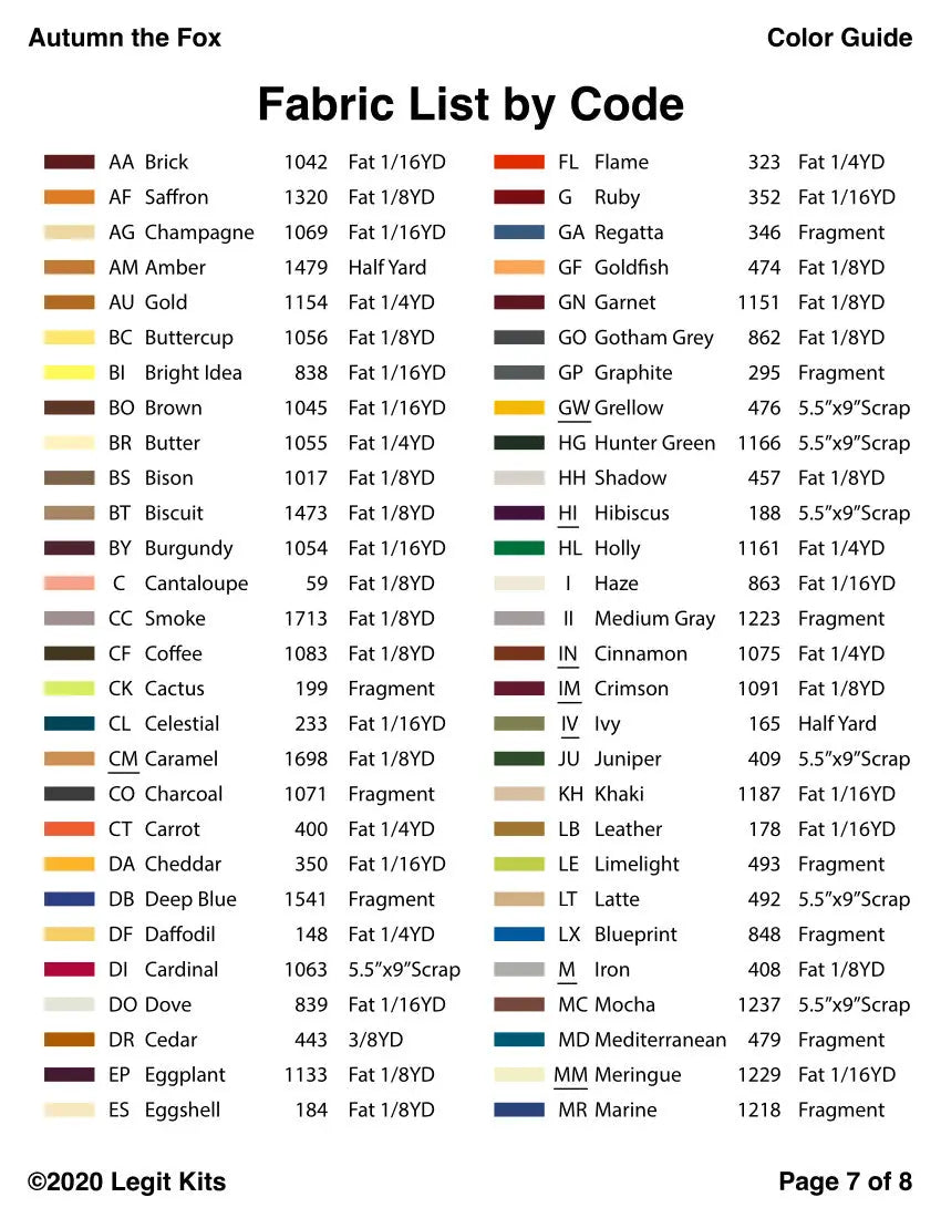 Autumn the Fox Quilt Kit Legit Kits