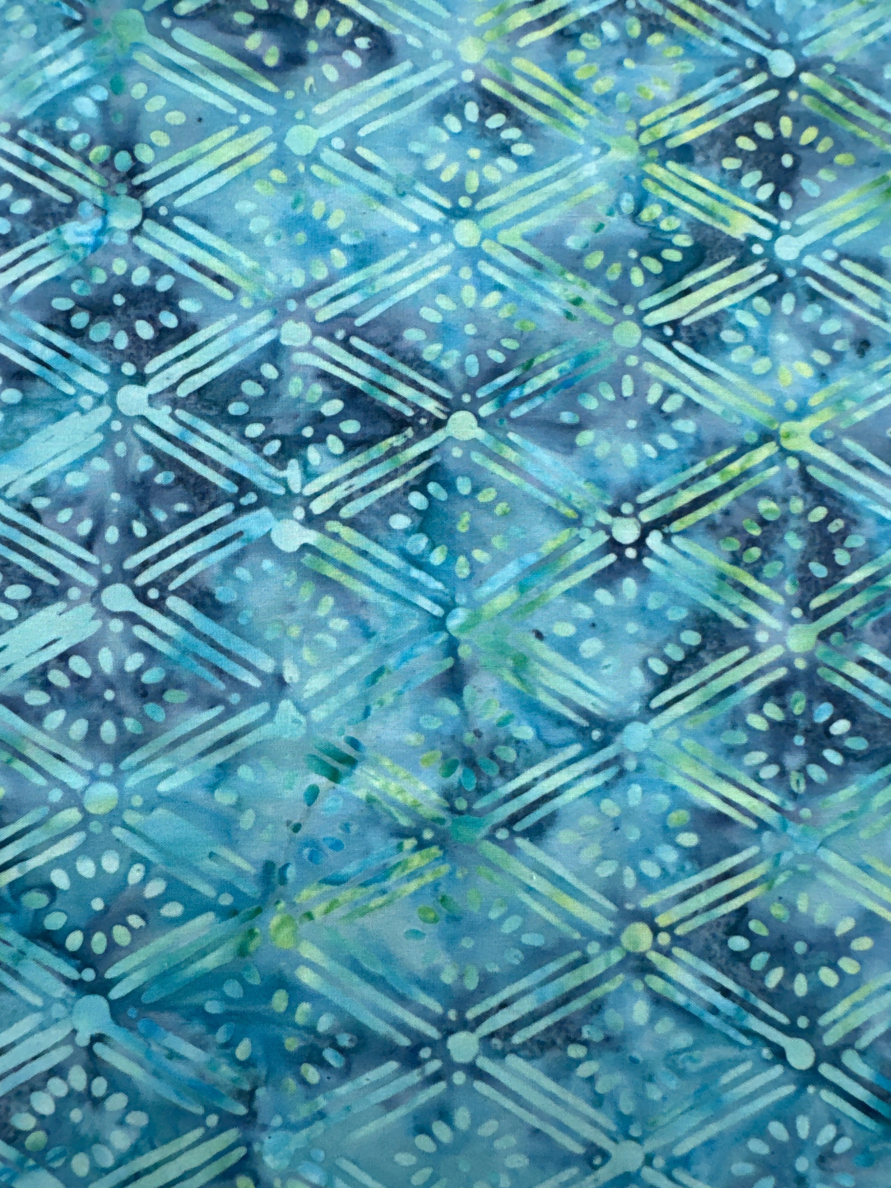 Diamond Aqua Teal geometric quilting fabric