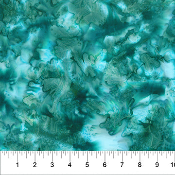 Blue Green Ocean Mist Cotton Batik Wideback Fabric per yard - Linda's Electric Quilters