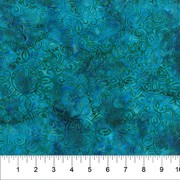 Blue Green Peacock Matera Cotton Batik Wideback Fabric per yard - Linda's Electric Quilters