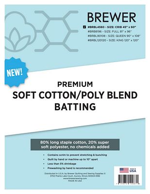 Premium 80/20 Blend Batting 45 in x 60 in Crib