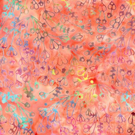Riley Blake Sassy and Tweet batik quilting cotton in Coral Fiesta