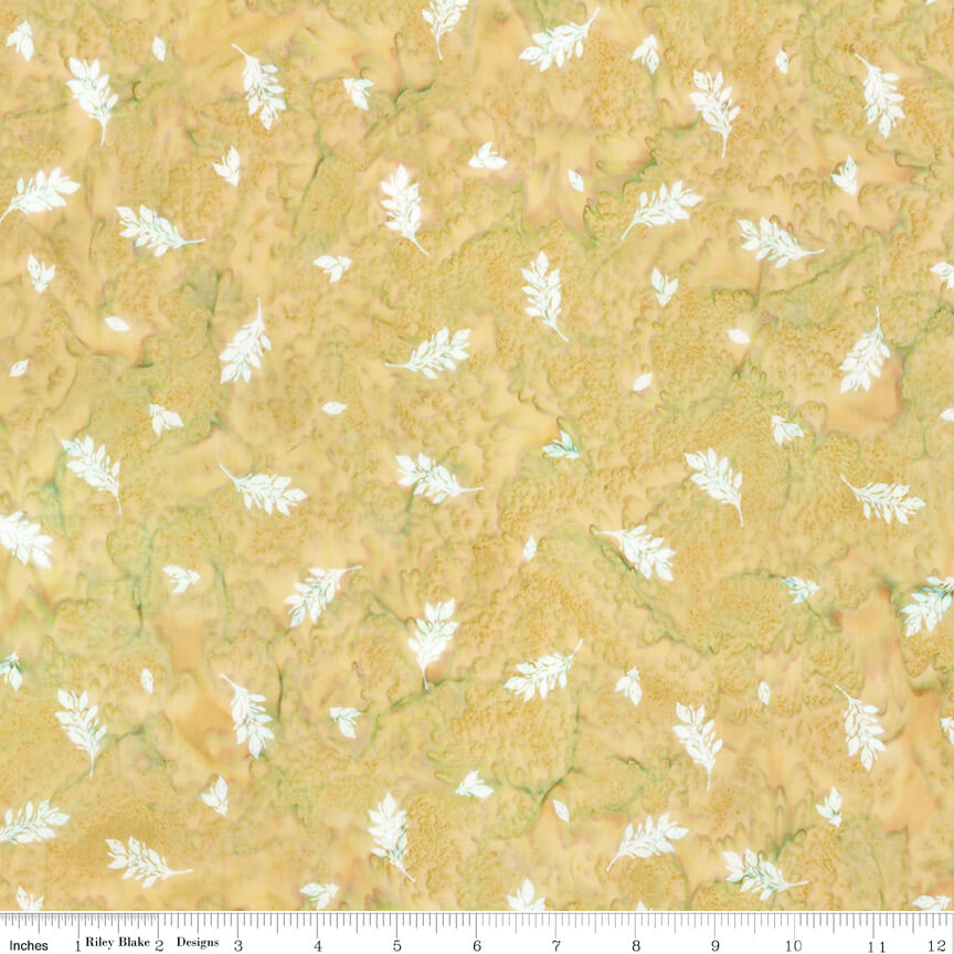 Expressions Batiks - Watercolor Daisies - Dijon 44" / 45" Fabric Per Yard