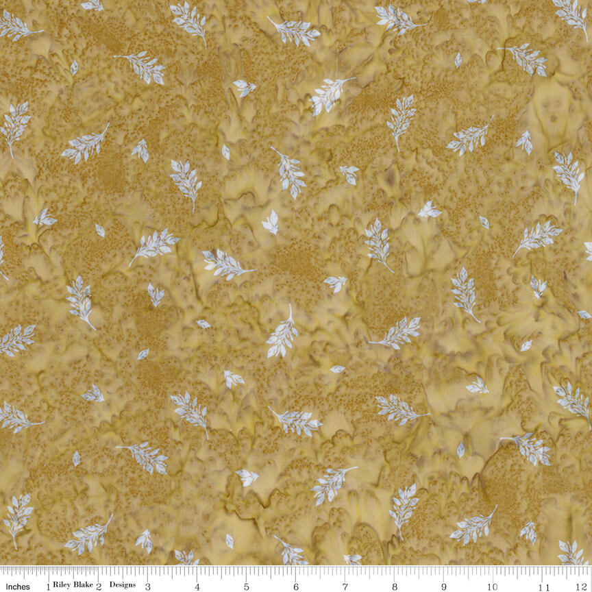 Expressions Batiks - Watercolor Daisies - Antique Gold 44" / 45" Fabric Per Yard