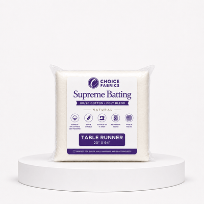 Choice Supreme Batting - 80/20 Cotton/Poly Blend - Table Runner (20" x 94")