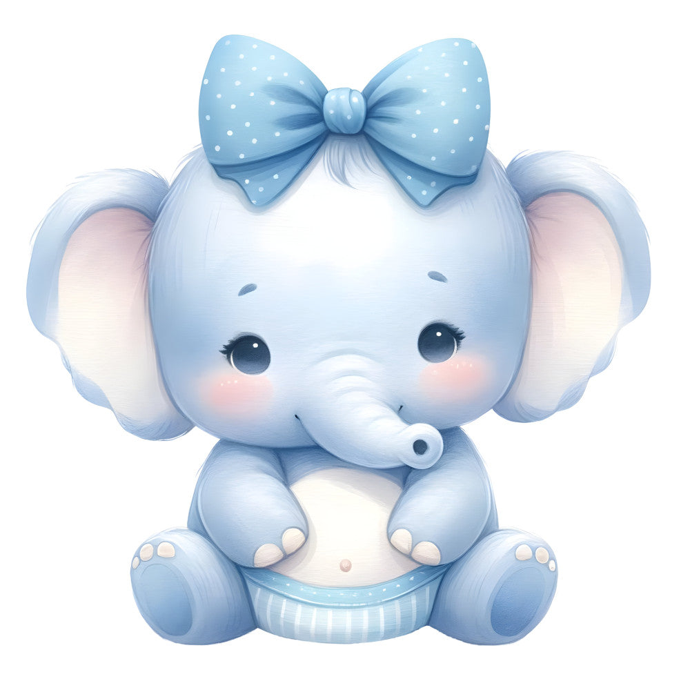 Baby Boy Elephant Fabric Panel 4 QuiltingFabricPanels