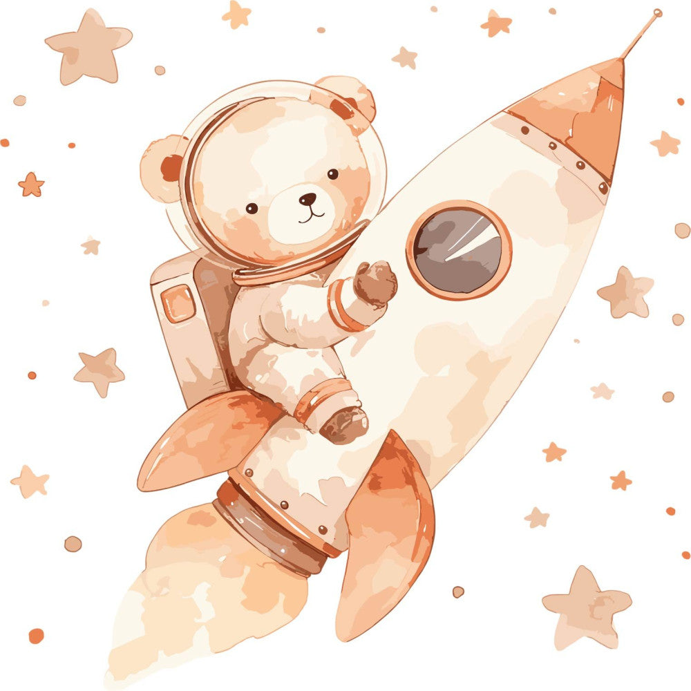 Baby Boy Space Galaxy Fabric Panel 40