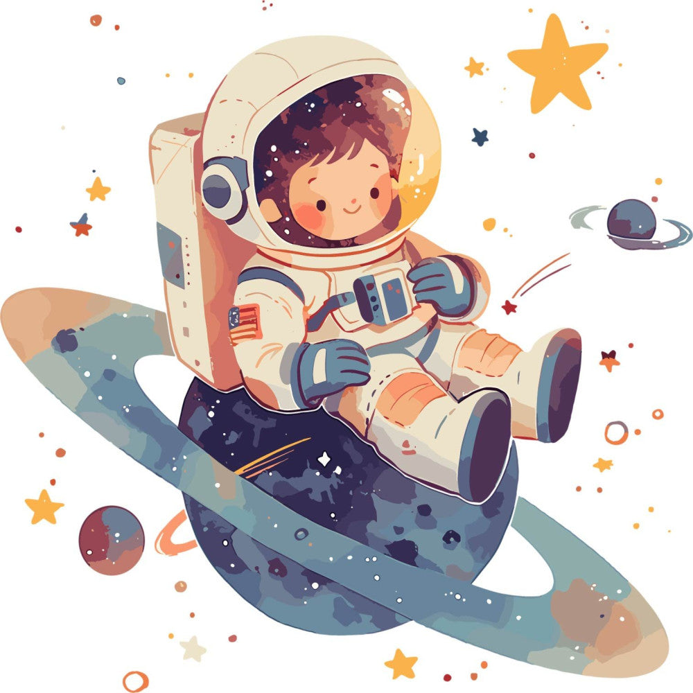 Baby Boy Space Galaxy Fabric Panel 45