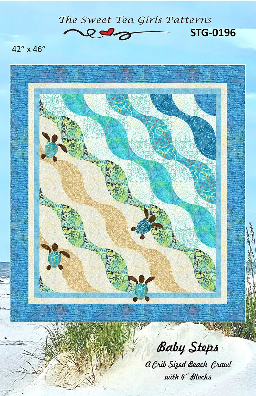 Baby Steps - A Crib Sized Beach Crawl with 4" Blocks - Linda's Electric Quilters