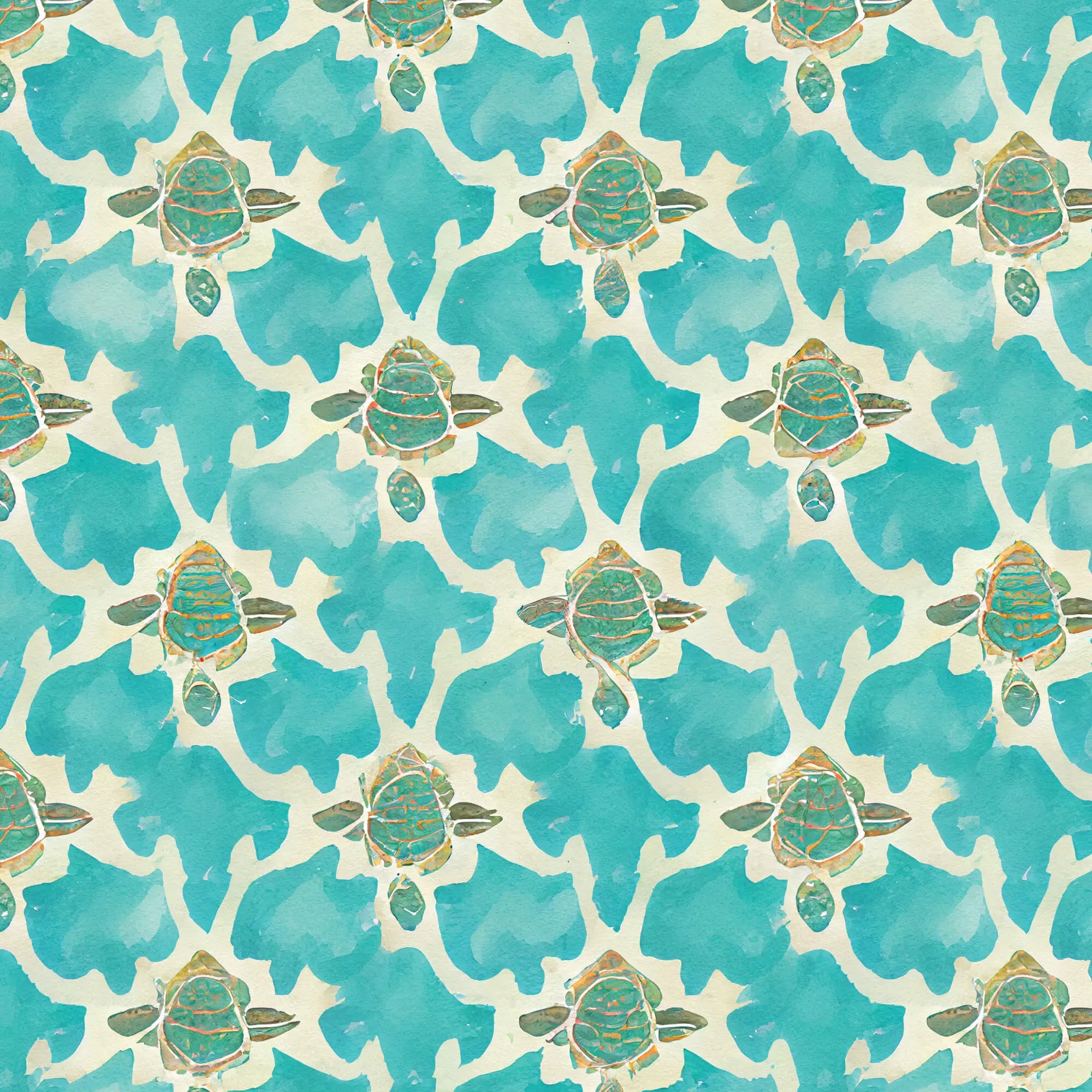Bali Dreams - Turtle Surf 44" / 45" Fabric Per Yard The Fabric Company