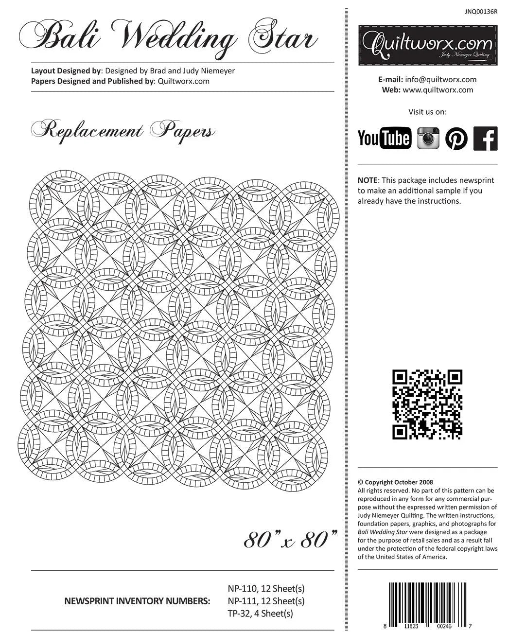 Bali Wedding Star Replacement Papers - Linda's Electric Quilters