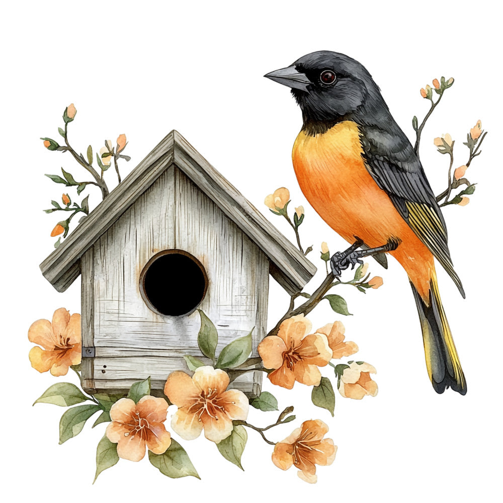 Baltimore Oriole Fabric Panel 1 QuiltingFabricPanels