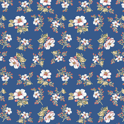 Benartex Bandana Medley Emma blue quilting cotton by the yard