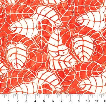 Banyan 80622-32 DAPPLED LEAVES CORAL 45" Fabric Per Yard Fabric Fanatics