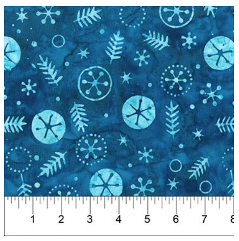 Banyan 80823-62 Winter Wonder - Teal and Turquoise snowflake 45" Fabric Per Yard