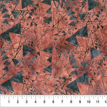 Banyan 83140-37 Quilting Is My Voice - Triangle Maze - Burnt Russet 45" Fabric Per Yard Fabric Fanatics