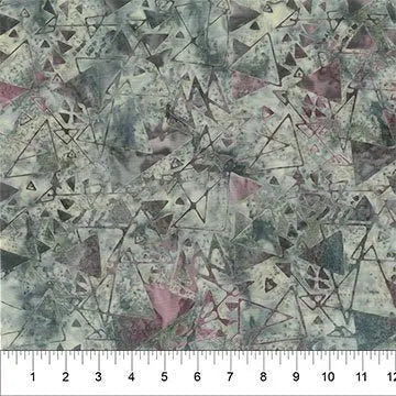 Banyan 83140-92 Quilting Is My Voice - Triangle Maze - Smoke 45" Fabric Per Yard Fabric Fanatics