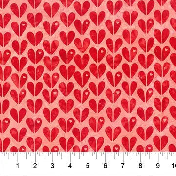 Banyan 83320-22 - LOVE NOTES - Large Heart - Bubblegum 45" Fabric Per Yard Fabric Fanatics