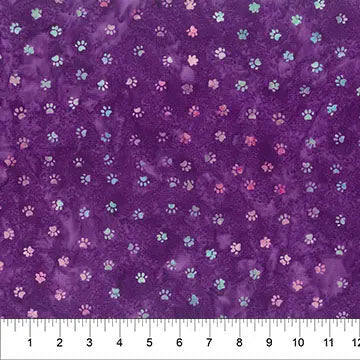 Banyan 83363-82 MEOW MEOW - Kitty Paws - Plum 45" Fabric Per Yard Fabric Fanatics