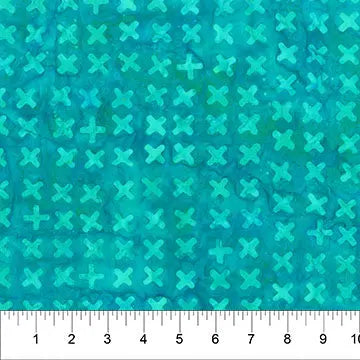 Banyan 83392-63 - JITTERBUG - X Marks the Spot - Teal 45" Fabric Per Yard Fabric Fanatics