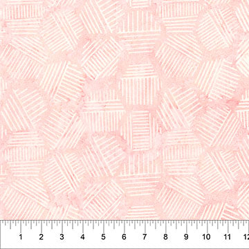 Banyan Pastel Coral Hexies Neutral Cotton 44"/45" Fabric Per Yard