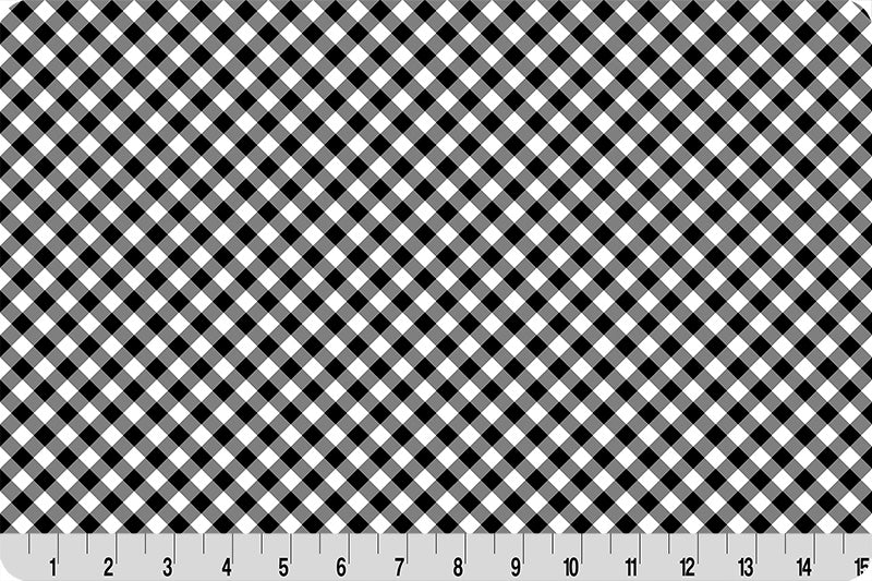 Barely Basics Gingham Quilting Cuddle Black Fabric Per Yard