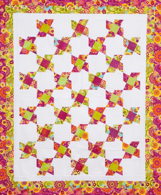 BasiX Daisy Chain Pattern Cactus Queen Quilt Company