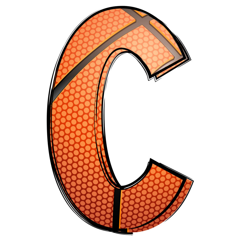 Basketball Doodles Alphabet Fabric Panel 12 QuiltingFabricPanels