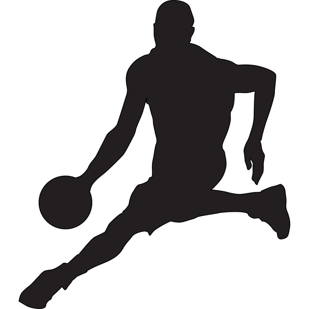 Basketball Player Silhouette Fabric Panel 1