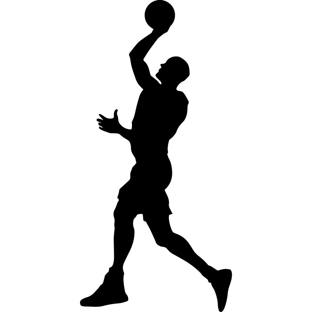 Basketball Player Silhouette Fabric Panel 2