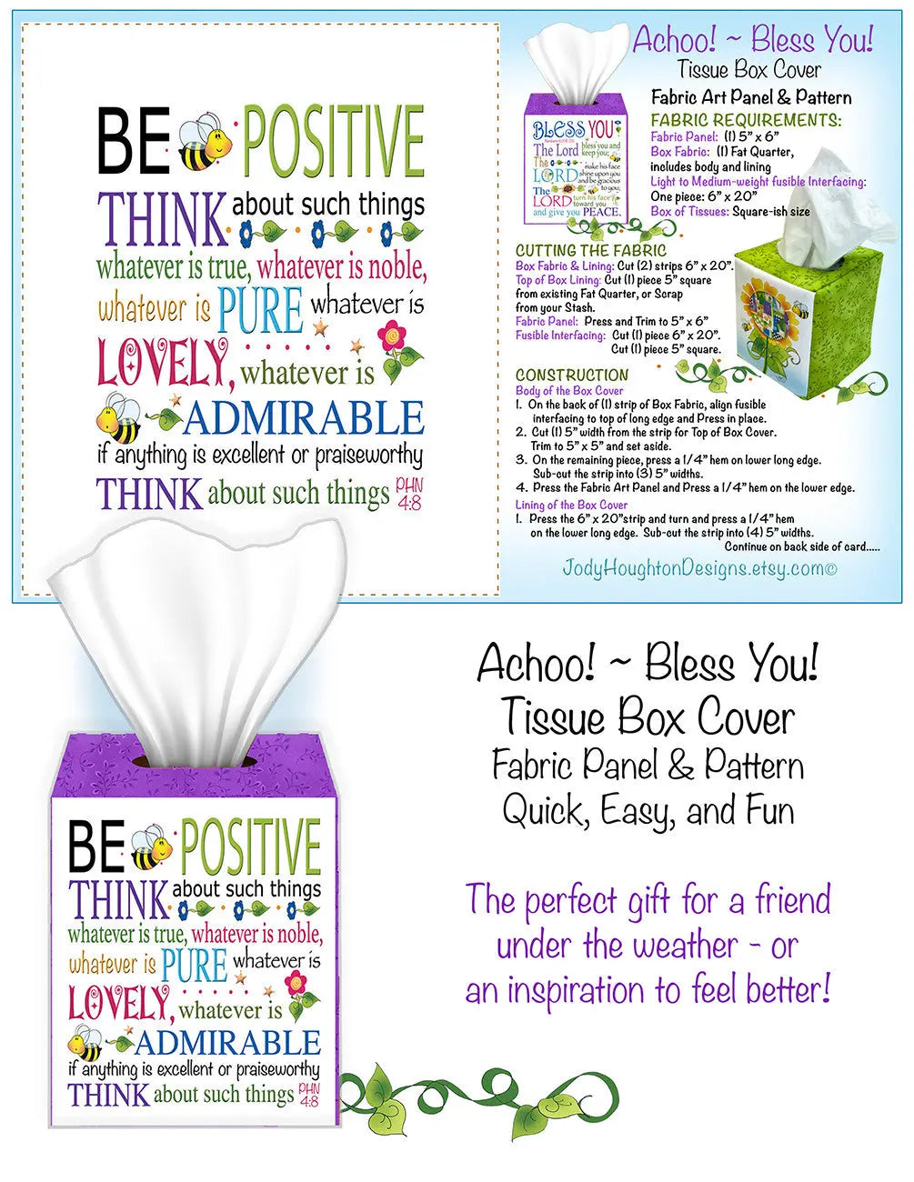 Be Positive Tissue Box Panel and Pattern Checker Distributor