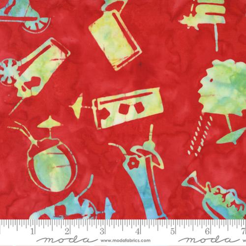 Beachy Batiks Refreshments Lava Red Cotton 44"/45" Fabric Per Yard