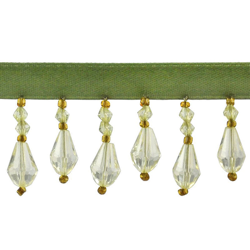 Beaded Fringe - 1 1/2" width (15 Yard Roll) - BB-902-14/10 Mint and Gold