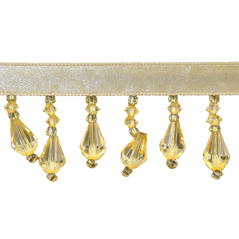 Beaded Fringe - 1 1/2" width (15 Yard Roll) - BB-902-90/10 Amber and Gold