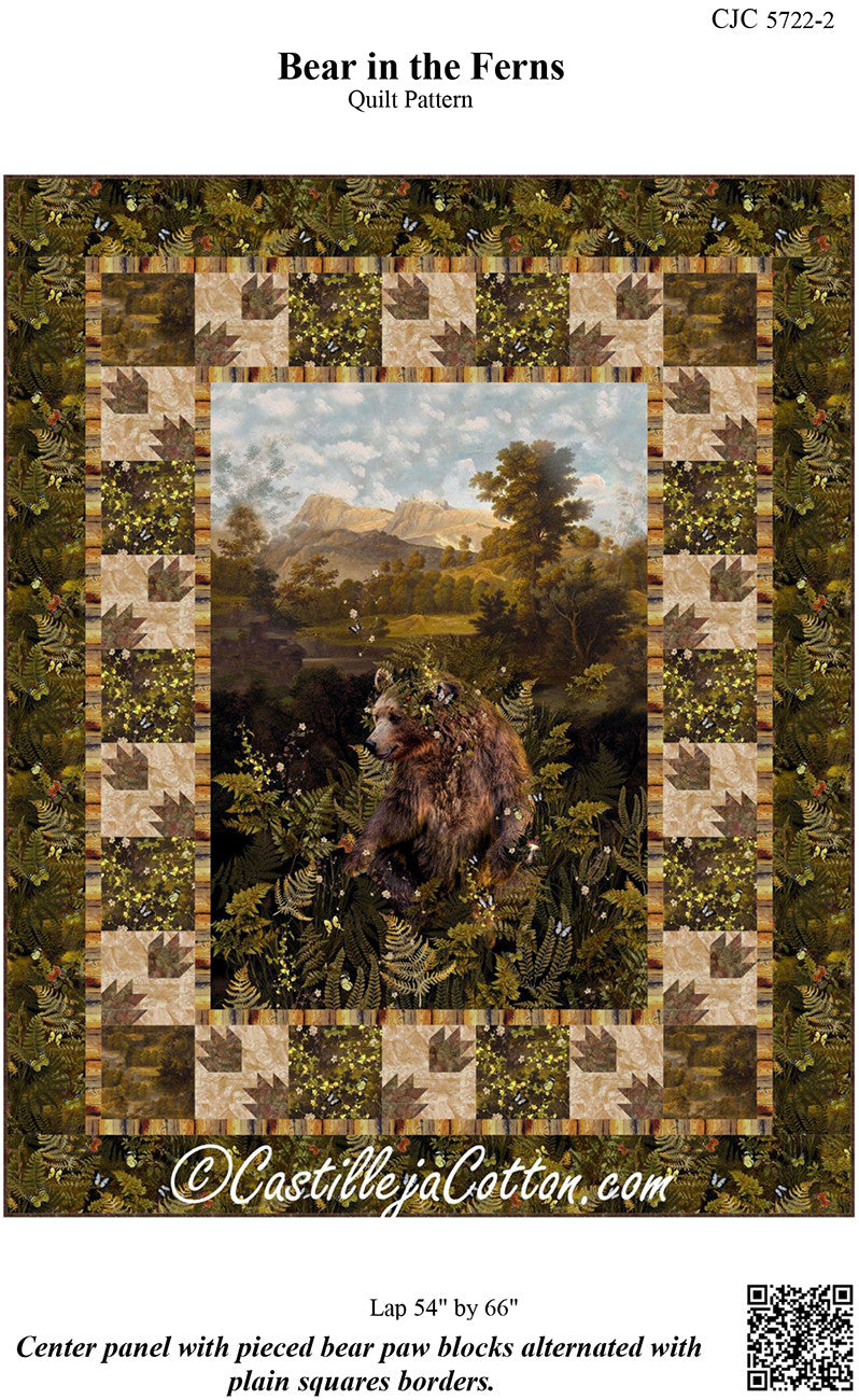 Bear in the Ferns Quilt Pattern