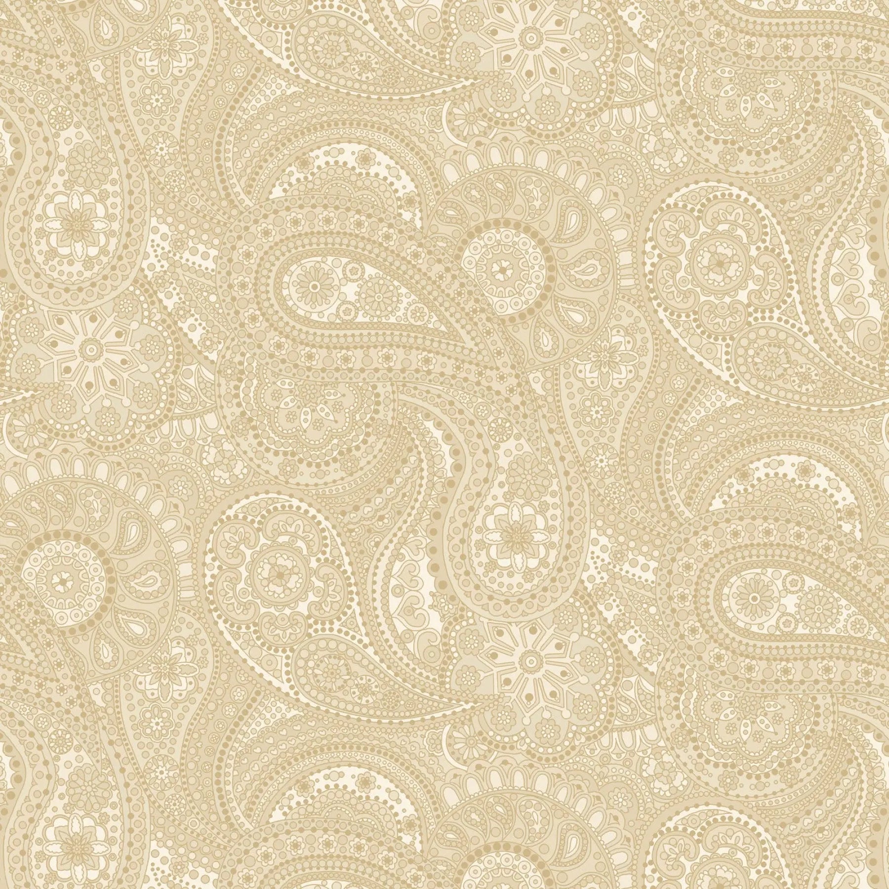 Beige Large Paisley Paradise Wideback Fabric per yard - Linda's Electric Quilters