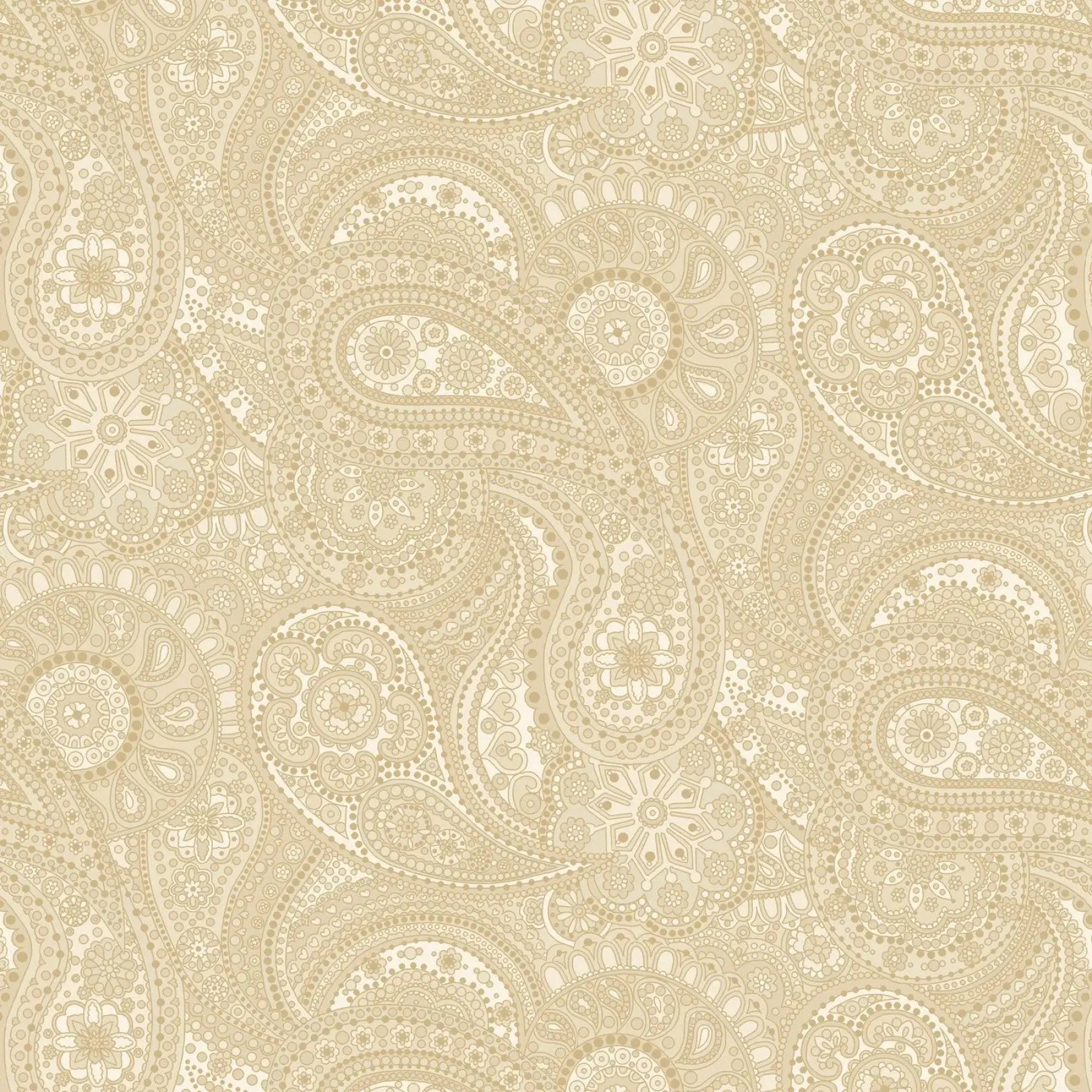 Beige Large Paisley Paradise Wideback Fabric ( 1 1/4 yard pack ) - Linda's Electric Quilters